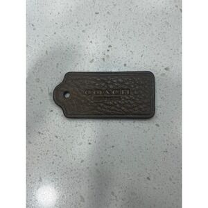 Coach New York‎ Leather Luggage Tag Brown Embossed Accent Accessory
